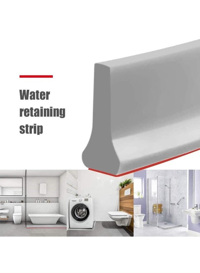 Bukela Shower Threshold, 100cm Shower Splash Guard Water Dam, Water Barrier and Retention System, Collapsible Shower Water Guard, Water Blocking Strip for Kitchen Sink and Bathroom (grey) - Image 3