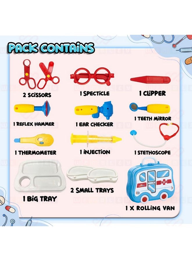 Wembley Doctor Playset for Kids Girls Boys Pretend Play Toy with Foldable Suitcase Portable Learning Toy for Kids Above 3 Years | Doctor Set with Medical Accessories | BIS Approved - Image 5