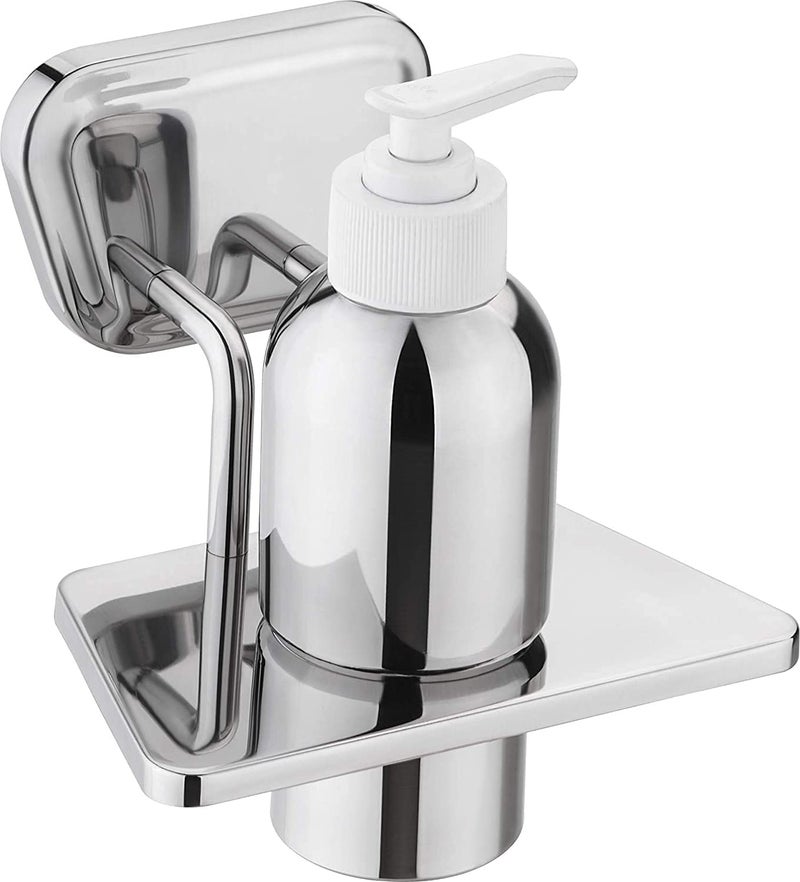 FORTUNE Wall Mounted Stainless Steel Liquid Soap Dispenser Holder Lotion Shampoo Sanitizer Dispenser for washbasin Bathroom with Chrome Finish Bathroom Accessories Rectangle Pack of 1 - Image 4