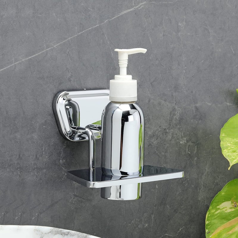FORTUNE Wall Mounted Stainless Steel Liquid Soap Dispenser Holder Lotion Shampoo Sanitizer Dispenser for washbasin Bathroom with Chrome Finish Bathroom Accessories Rectangle Pack of 1 - Image 1
