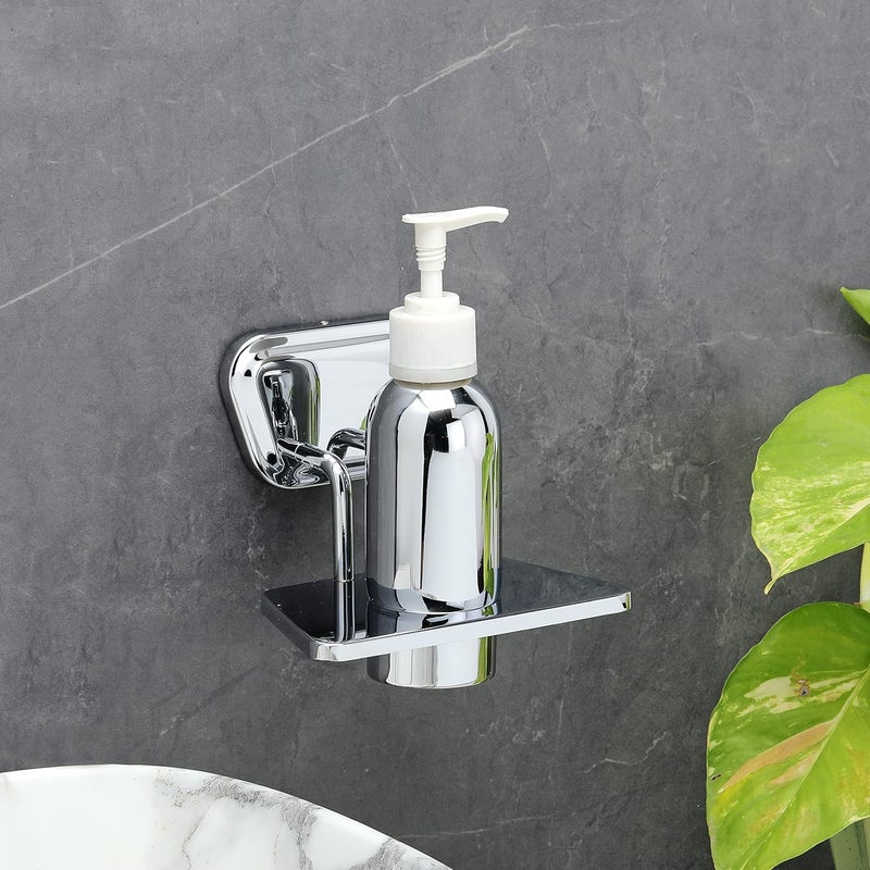 FORTUNE Wall Mounted Stainless Steel Liquid Soap Dispenser Holder Lotion Shampoo Sanitizer Dispenser for washbasin Bathroom with Chrome Finish Bathroom Accessories Rectangle Pack of 1 - Image 3