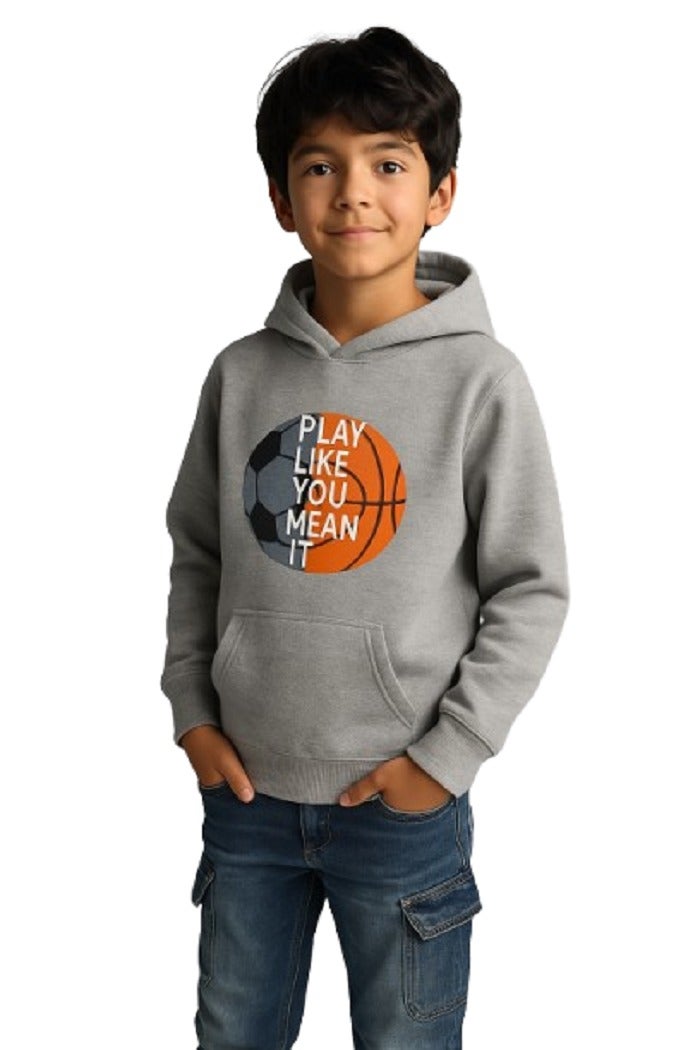 lecoo Kids’ Sports Hoodie – “Play Like You Mean It” Soccer & Basketball Design – Soft, Warm, Casual sweatshirt for Boys & Girls