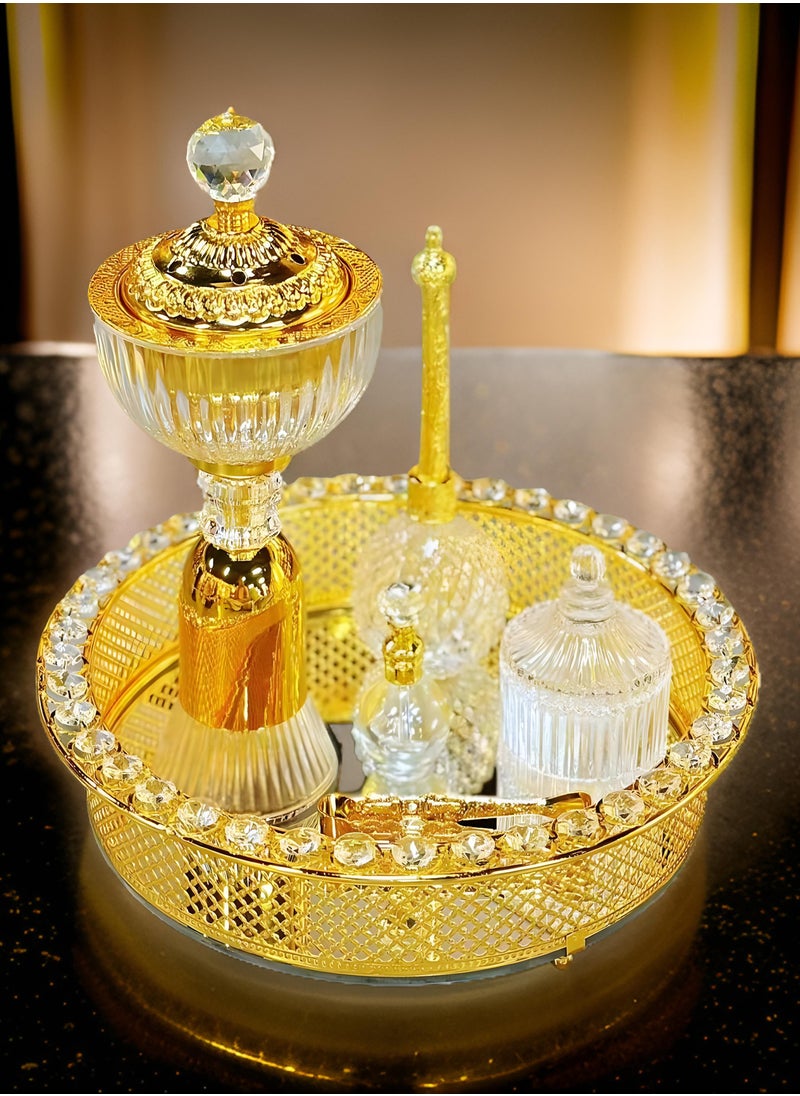 بخور بوسيدين مجموعة مبخرة بخور بتصميم أنيق، مبخرة العود العربي، حامل عطر بخور للمنزل والمكتب  - Image 2