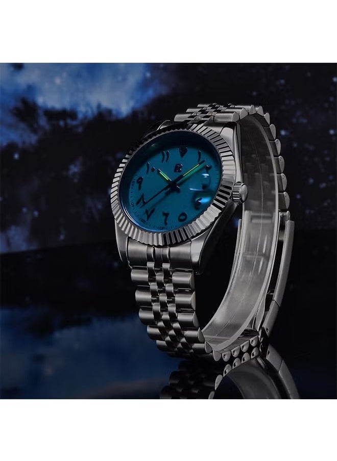 RollsTimi  - Men's Automatic Mechanical Watches, Stainless Steel 39MM Dial, Arabic Numerals Dial, Automatic Date, Sports Waterproof, Steel Belt - Image 1