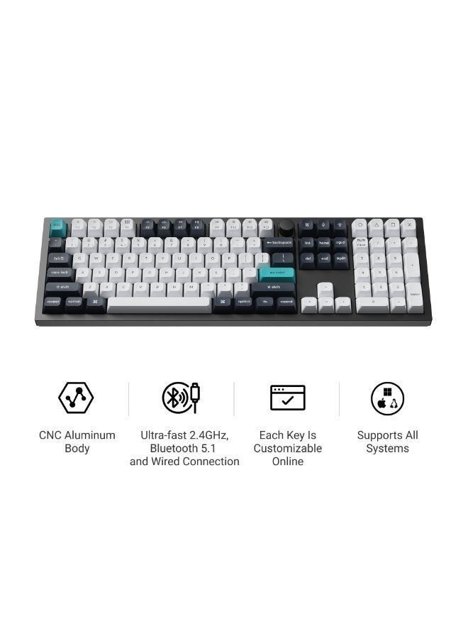 Keychron Q6 HE QMK Wireless Mechanical Keyboard, 1000Hz Polling Rate, ENG-ARAB Layout, Gateron Double-Rail Magnetic Nebula Switch, RGB Backlight, Tri-Connectivity, 4000mAh Battery, Carbon Black | Q6H-M1-AR - Image 2