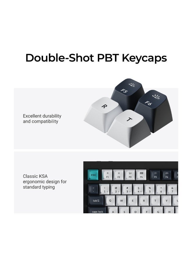 Keychron Q6 HE QMK Wireless Mechanical Keyboard, 1000Hz Polling Rate, ENG-ARAB Layout, Gateron Double-Rail Magnetic Nebula Switch, RGB Backlight, Tri-Connectivity, 4000mAh Battery, Carbon Black | Q6H-M1-AR - Image 3