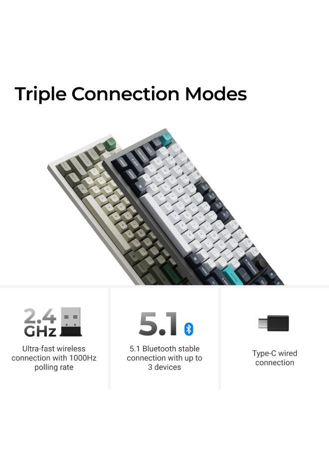 Keychron Q6 HE QMK Wireless Mechanical Keyboard, 1000Hz Polling Rate, ENG-ARAB Layout, Gateron Double-Rail Magnetic Nebula Switch, RGB Backlight, Tri-Connectivity, 4000mAh Battery, Carbon Black | Q6H-M1-AR - Image 4