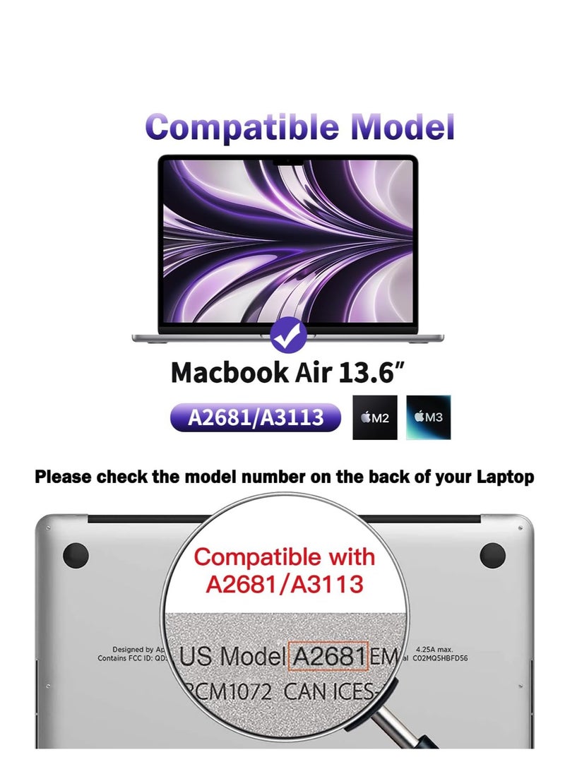 Anti Glare Screen Protector Compatible with MacBook Air 13.6 inch 2025 M4 Chip A3240/2024 M3 Chip A3113 /2022 M2 A2681,  Anti Fingerprint Anti Scratch Screen Filter Film