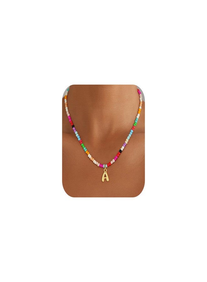 Maxcate Christmas Gifts for Grandkids Teens Girls - Bubble Colorful Initial Necklaces for Women Girl Letter A Initial Necklace Christmas Gifts Stocking Stuffers for Teen Girls for Girl Jewelry - Image 1