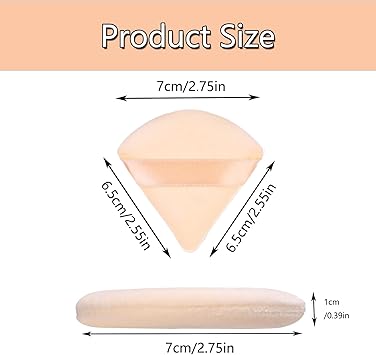 YSFVNP 30 Triangle Powder Puffs Reusable with Strap Wet Dry DualUse Face Make Up Cosmetics Cleansing Beauty - Image 3