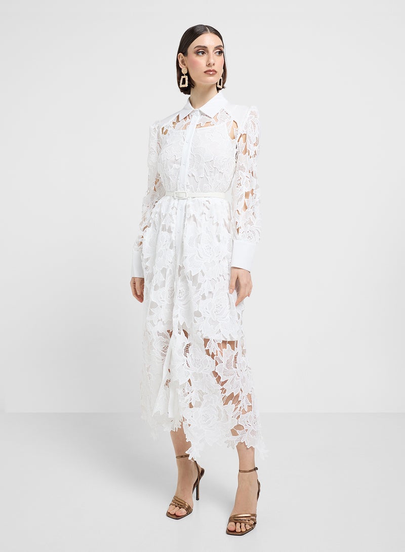 ايلا فستان قميص ميدي برباط - Image 1