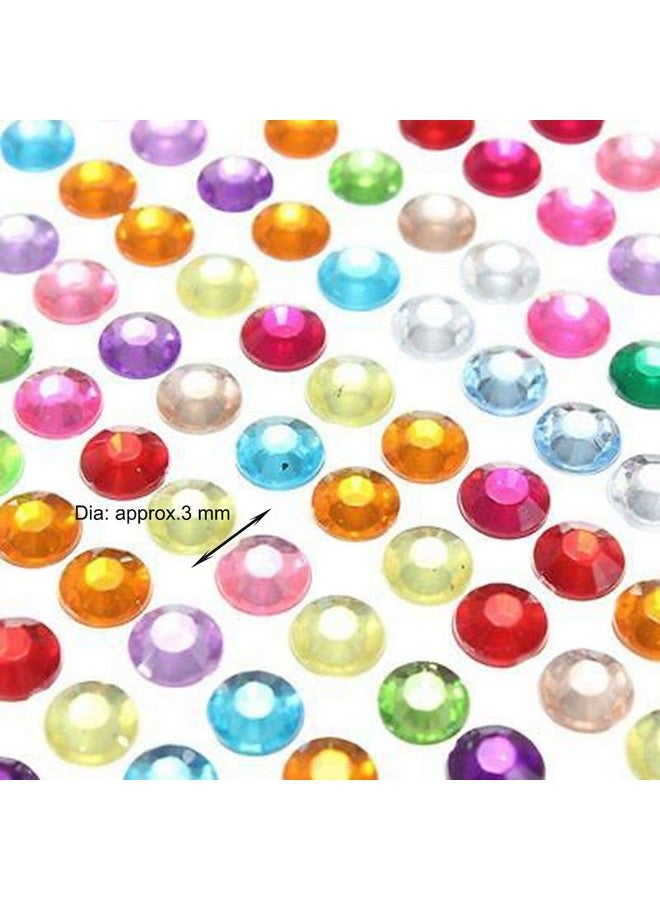 EORTA 3000 Pcs/4 Sheets 3 Mm Self Adhesive Rhinestone Stickers Glitter Crystal Artificial Gem Stickers Sheets Bling Craft Jewels Chram For Phone/Car Decor Nail Makeup Party Embellishments Silver  - Image 2