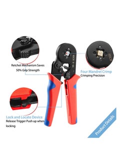 KASTWAVE Ferrule Crimping Tools Wire Pliers - 1250 PCS Wire Ferrules with Crimpers Pliers Kit for Electricians, Adjustable Ratchet Tools with Terminals Connectors 0.25-10 mm² (AWG 23-7)  - Image 3