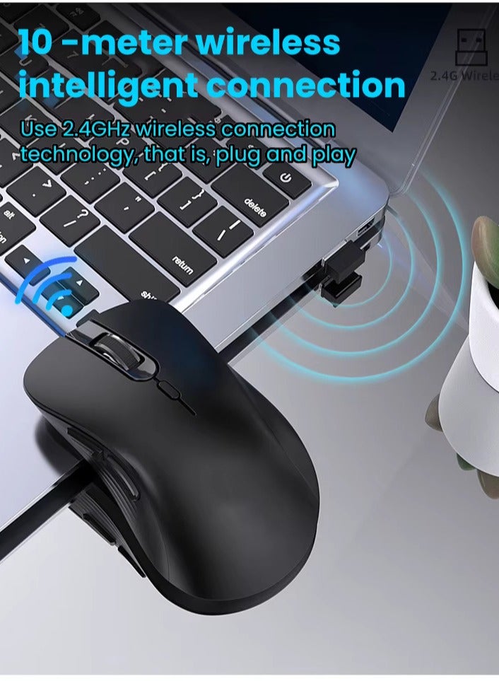 Forev FV-G200 Rechargeable Dual Mode Bluetooth / 2.4G Wireless Mouse  - 6 Buttons - Saving On / Off Button - 3200 DPI - Lightweight Ergonomic Design For Gaming Office Business  - Image 2