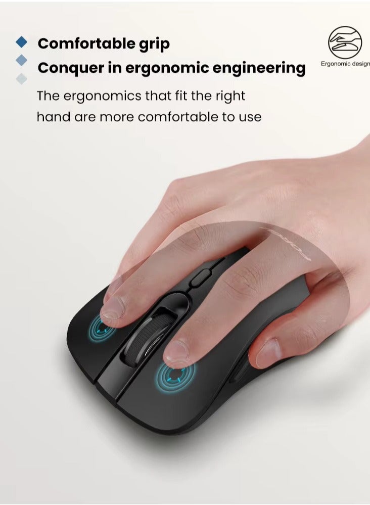 Forev FV-G200 Rechargeable Dual Mode Bluetooth / 2.4G Wireless Mouse  - 6 Buttons - Saving On / Off Button - 3200 DPI - Lightweight Ergonomic Design For Gaming Office Business  - Image 3