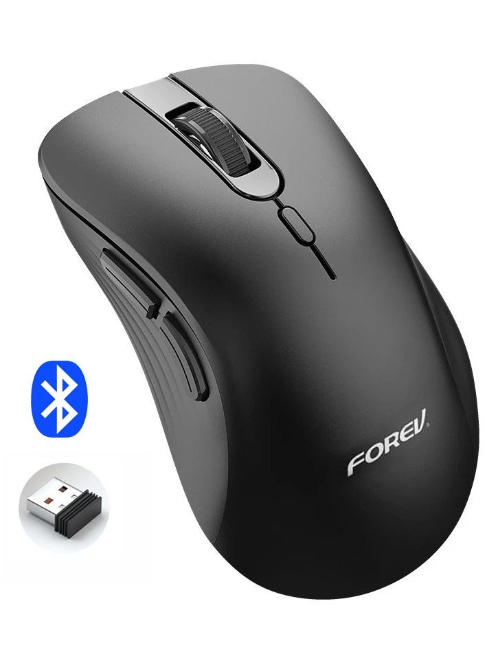 Forev FV-G200 Rechargeable Dual Mode Bluetooth / 2.4G Wireless Mouse  - 6 Buttons - Saving On / Off Button - 3200 DPI - Lightweight Ergonomic Design For Gaming Office Business  - Image 1