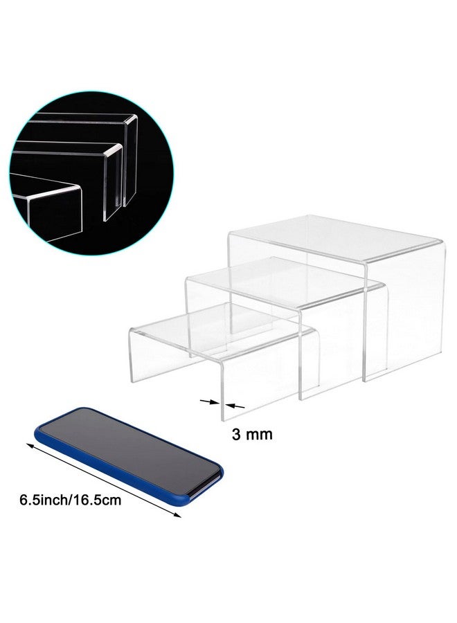 Cerpourt 2 Sets Acrylic Display Risers(4",5",6") Product Stand ((4"x5"x6") Clear Risers) - Image 4