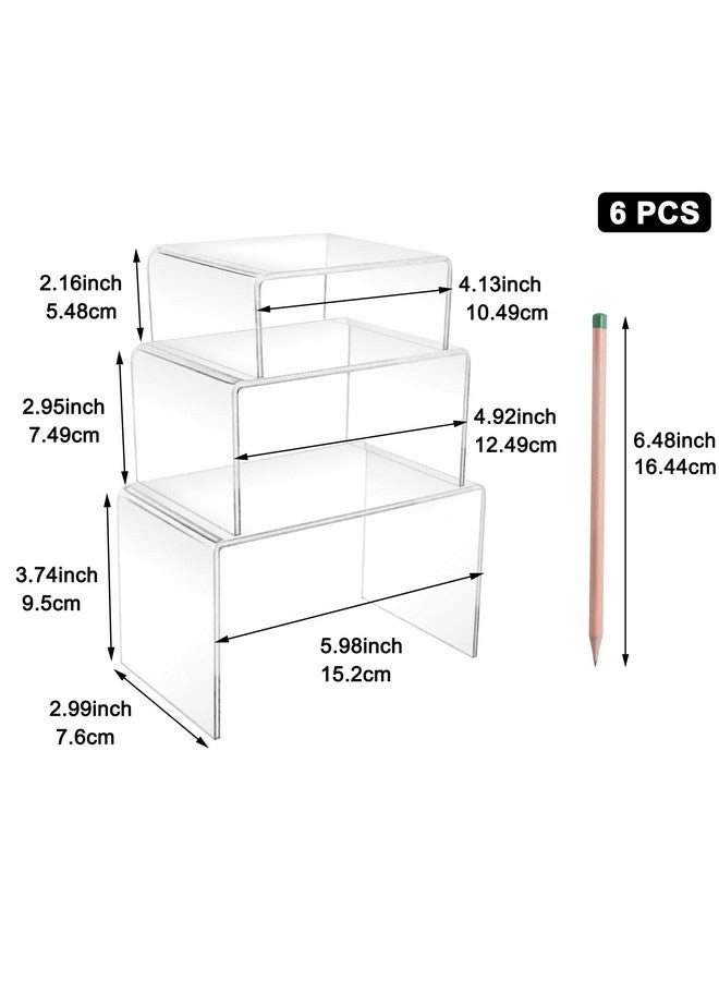 Cerpourt 2 Sets Acrylic Display Risers(4",5",6") Product Stand ((4"x5"x6") Clear Risers) - Image 2