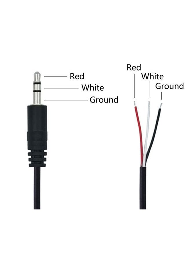 AILTECK 3.5mm Male Plug Jack Connector Replacement Repair, 3.5mm 1/8" TRS 3 Pole to Bare Wire Audio Cable - Image 2