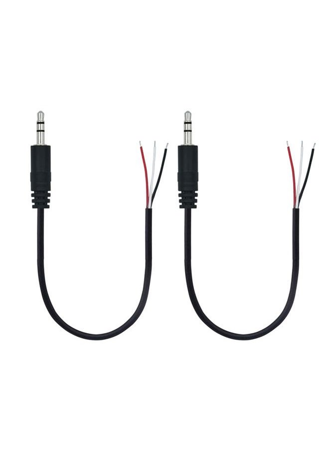 AILTECK 3.5mm Male Plug Jack Connector Replacement Repair, 3.5mm 1/8" TRS 3 Pole to Bare Wire Audio Cable - Image 1
