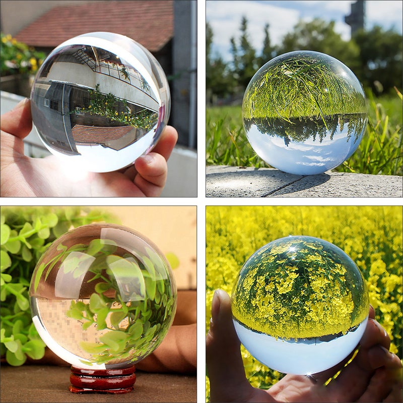 Clear Crystal Art Decor Crystal Prop Photography Reflective Sphere - Image 1
