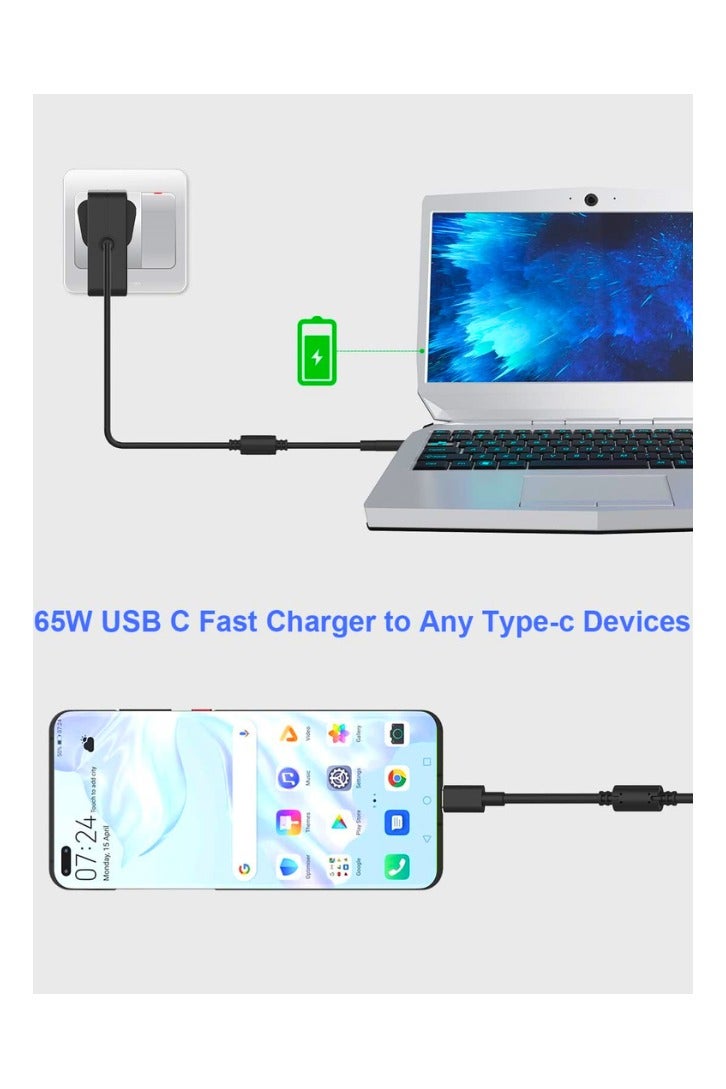 Chase Up 65W 45W USB C Power Adapter, Type C PD Laptop Charger Power Supply Adapter Cord for MacBook/Pro/Air, Switch, Samsung,ASUS, Acer, Dell, HUAWEI, HP and more Type C Devices - Image 4