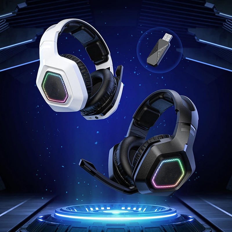 Black 2 4G Wireless Gaming Headset Multifunctional Controls Dual Mode Low Latency for Laptops Switch - Image 4