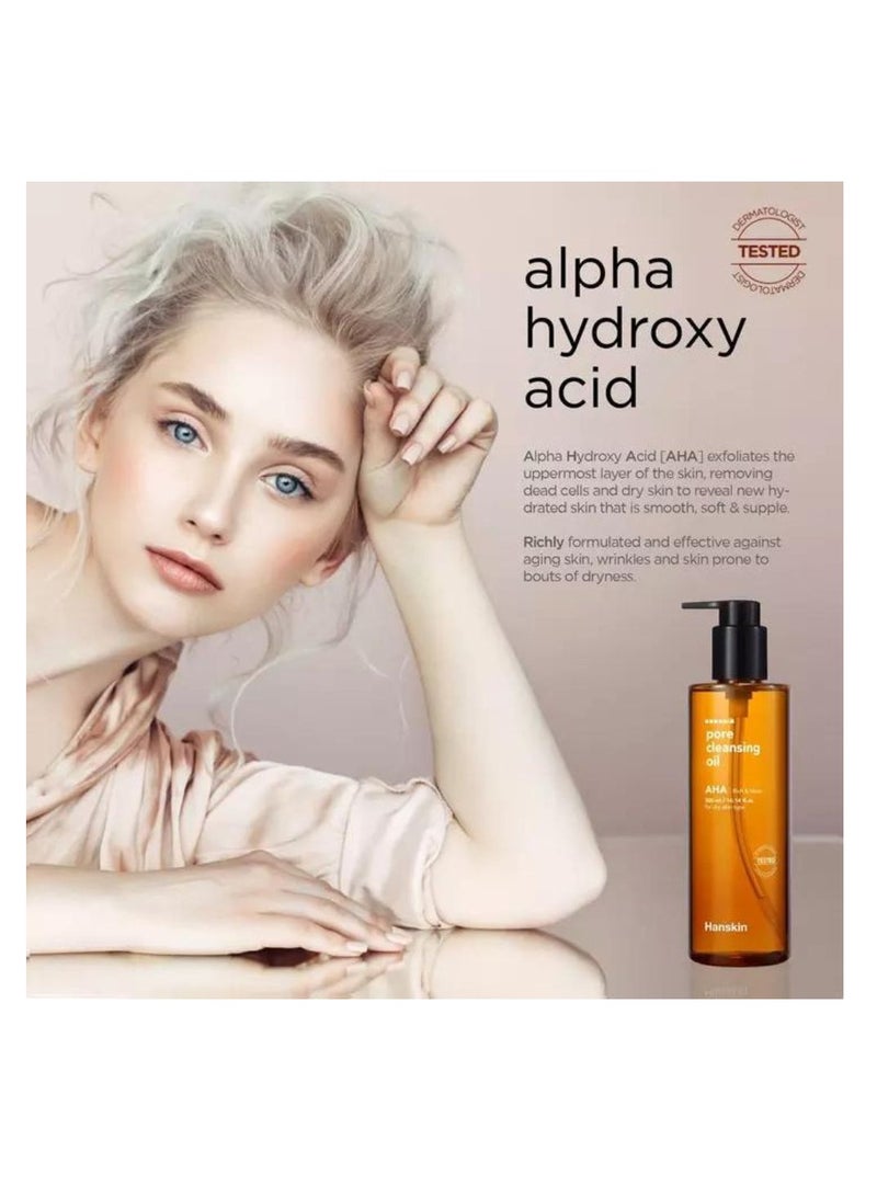 Hanskin Pore Cleansing Oil AHA Deep Cleansing and Exfoliation 300ml - Image 3