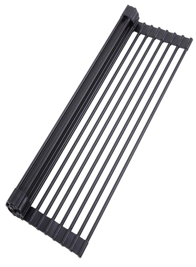 Ohuhu Roll Up Dish Racks, 16.5" L x 13" W Over The Sink Dish Drainer Drying Rack Kitchen Sink Organizer Silicone Wrapped Large in Sink Dish Drying Rack Foldable Rolling Drain Mats Anti-Slip - Image 1