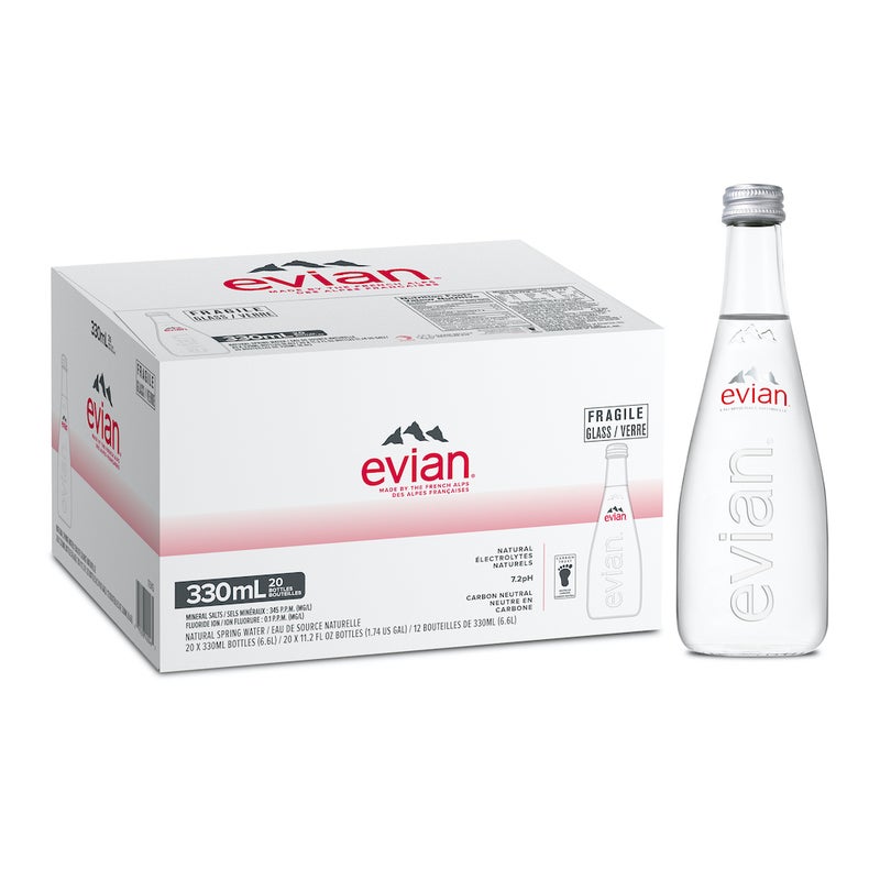 Evian Natural Mineral Water Glass - 330 ml x 20 - Image 1