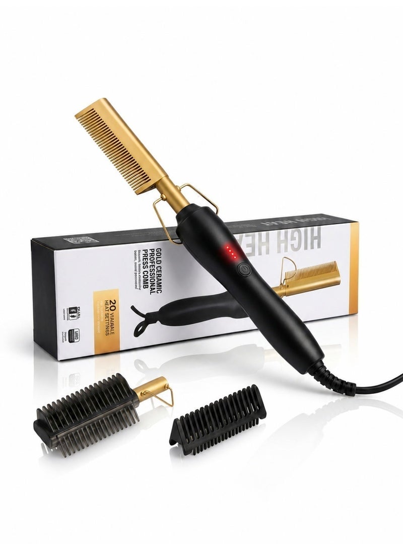 2-in-1 Professional Hair Straightener and Curler Comb - Image 1