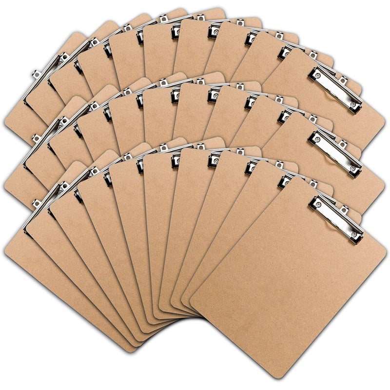 Office Solutions Direct Clipboards (Set of 30) Hardboard Clipboard Low Profile Clip A4 Letter Size Classroom Supplies - Image 1