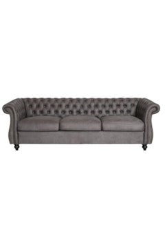 Maharat Al Bahar MAB FURNISHINGS Luxury Velvet Tufted Sofa Set - 3 Seater, 2 Seater, and 1 Seater for Living Room, Hallways, Offices, Bedroom (Grey)"  - Image 2
