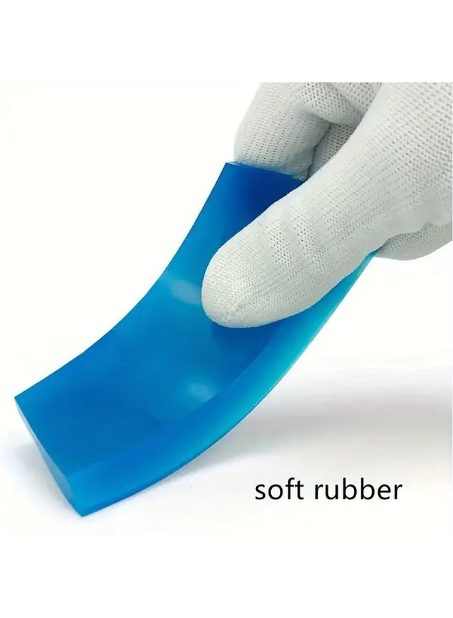 Blue Mini Squeegee Non Slip Handle Compact Window Cleaner For Car Mirror Shower - Image 4