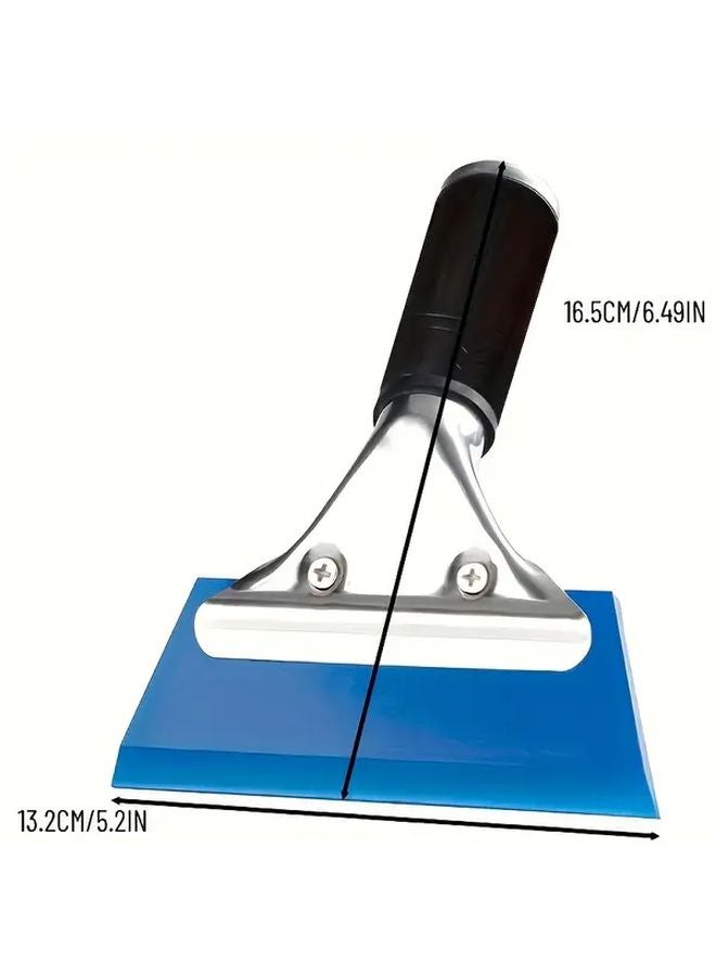 Blue Mini Squeegee Non Slip Handle Compact Window Cleaner For Car Mirror Shower - Image 3