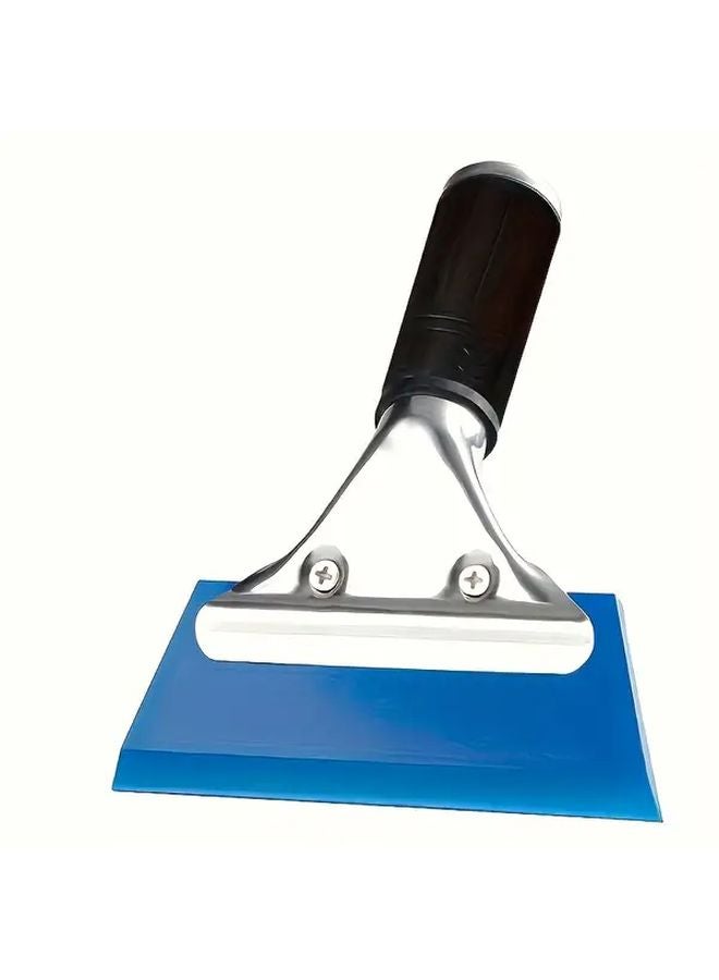 Blue Mini Squeegee Non Slip Handle Compact Window Cleaner For Car Mirror Shower - Image 1