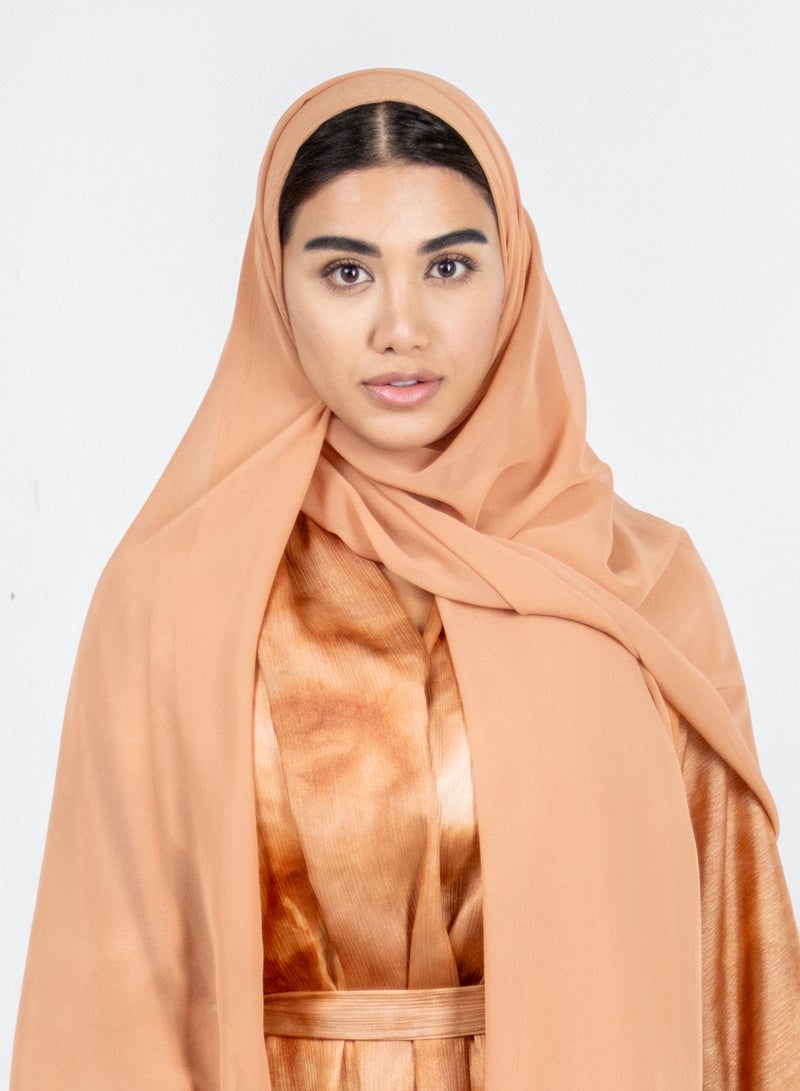 JAMEELA Orange Tone Abaya with Head Scarf - Image 2