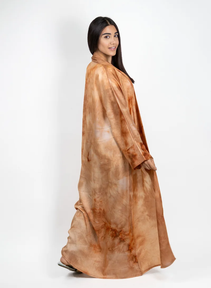 JAMEELA  Orange Tone Abaya with Head Scarf for Women | Best Price UAE