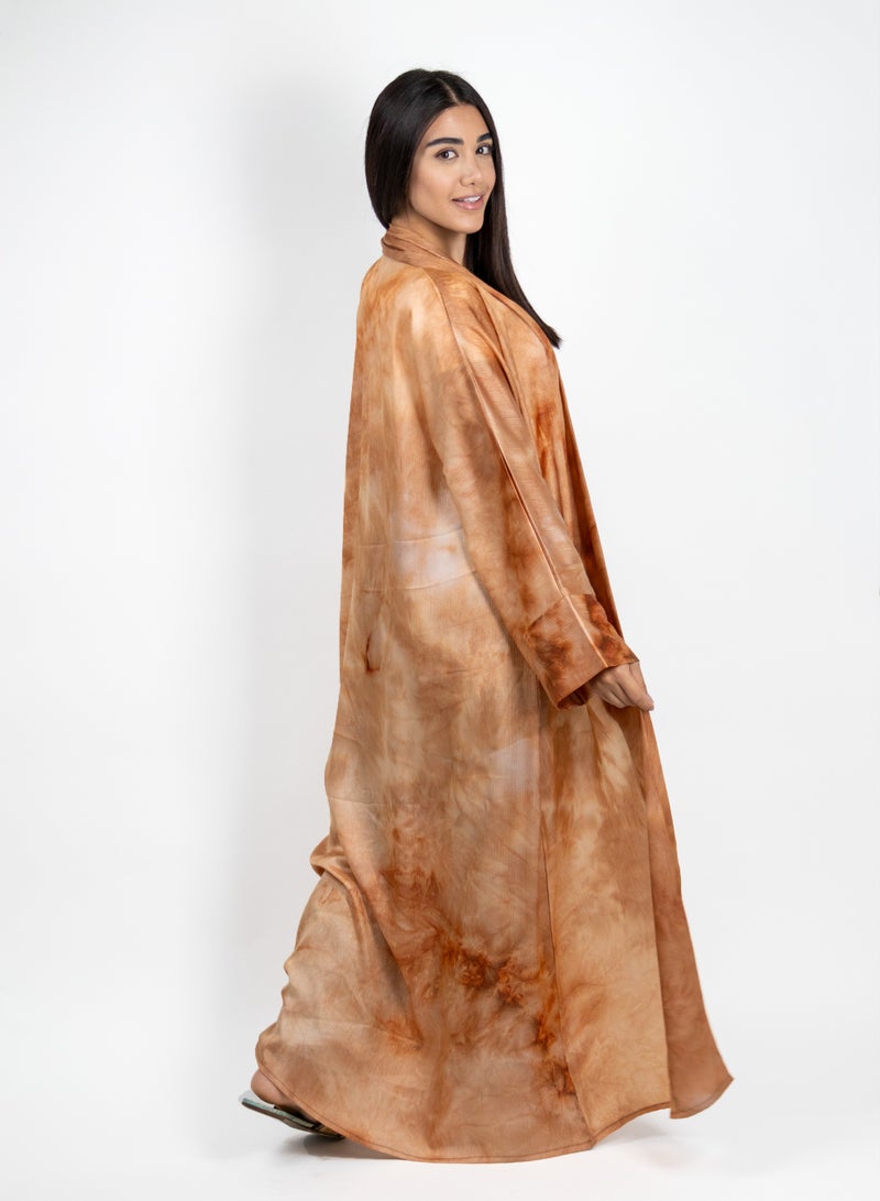 JAMEELA Orange Tone Abaya with Head Scarf - Image 3