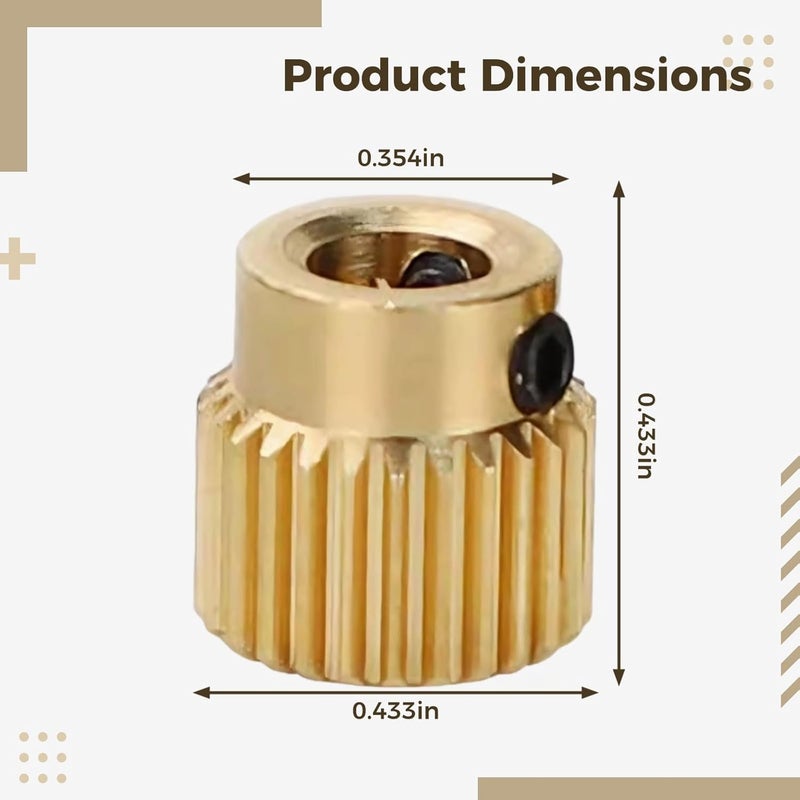 طابعة ثلاثية الأبعاد 15 قطعة عجلات بثق معدنية من النحاس، 40 سن، 0.43 × 0.43 بوصة / 11 × 11 مم، ثقب 5 مم، تغذية مستقرة - Image 3