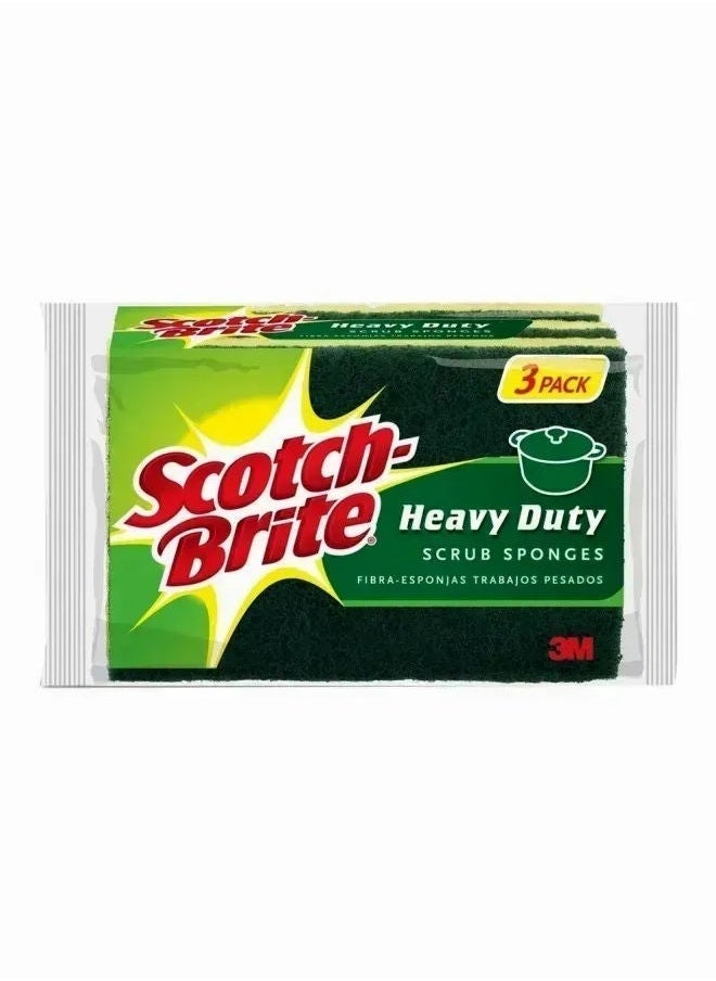 Scotch Brite - Heavy Duty Scrub Sponge, 3'S - Image 1