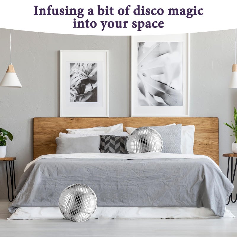 GlikCeil 2 Pcs Disco Ball Pillows Decorative Sequin Throw Pillows for Birthday Gifts Bedroom Living Room Home Decor Funky Sphere(8 Inch,Silver) - Image 4