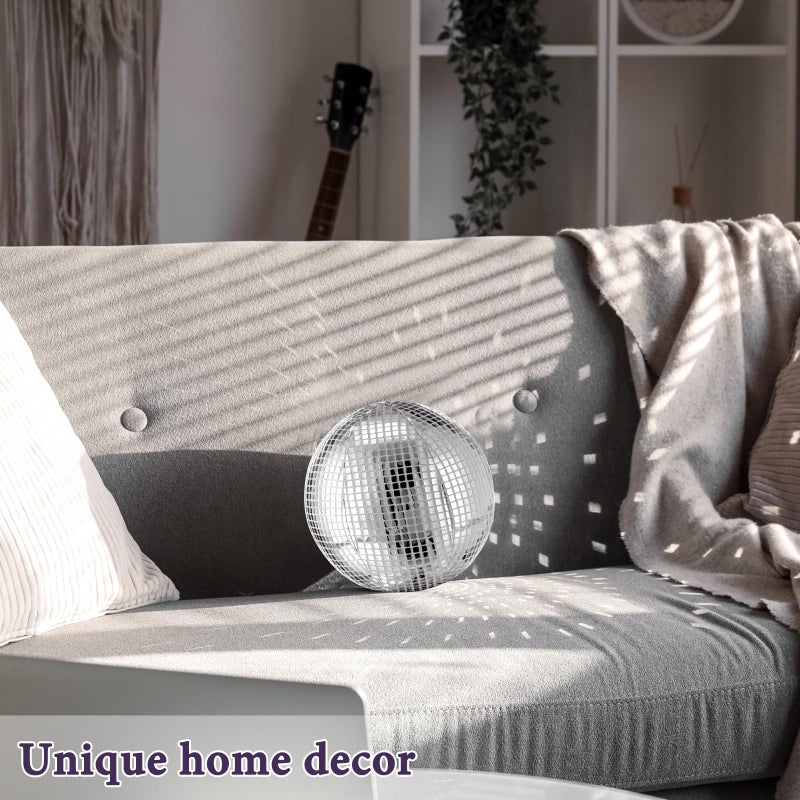 GlikCeil 2 Pcs Disco Ball Pillows Decorative Sequin Throw Pillows for Birthday Gifts Bedroom Living Room Home Decor Funky Sphere(8 Inch,Silver) - Image 3
