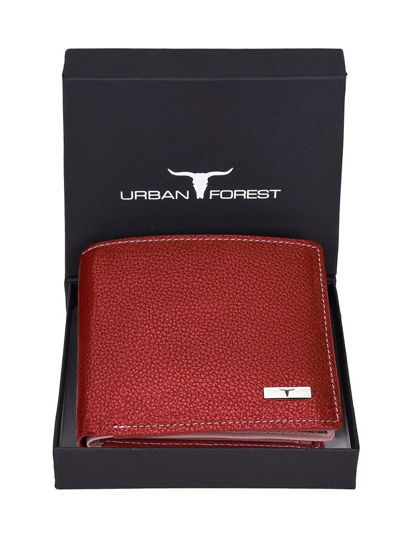 URBAN FOREST Kyle Red/Pink Leather Wallet for Men - Image 2