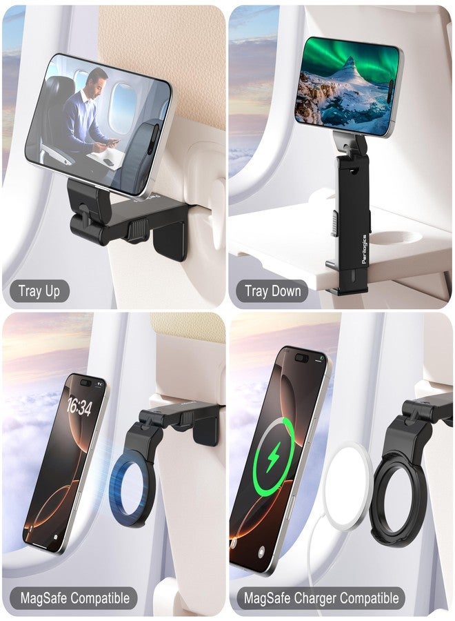 Perilogics Airplane Phone Holder for MagSafe. Universal Phone Mount for Long Flight Airplane Travel Essentials, Cruise Must Haves. Ideal Travel Accessory for Vacation and Content Creators (Black) - Image 3