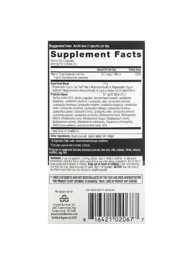 Ancient Nutrition - Ancient Nutrition, Women's Extra Strength Probiotics, 50 Billion CFU, 60 Capsules (25 Billion CFU per Capsule) - Image 1