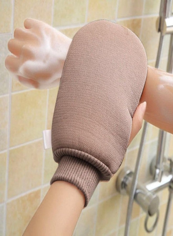 Digital Shoppy Bath Scrub Glove, Dual-Texture Exfoliating Mitt for Deep Cleansing, Pink - Image 4