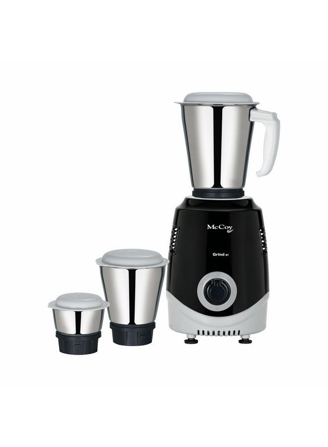 McCoy Mixer Grinder | Grind X1 500W with 3 SS jars | Longer life Universal Hybrid Motor | ABS Body | Uniform Grinding | Black & Grey - Image 1