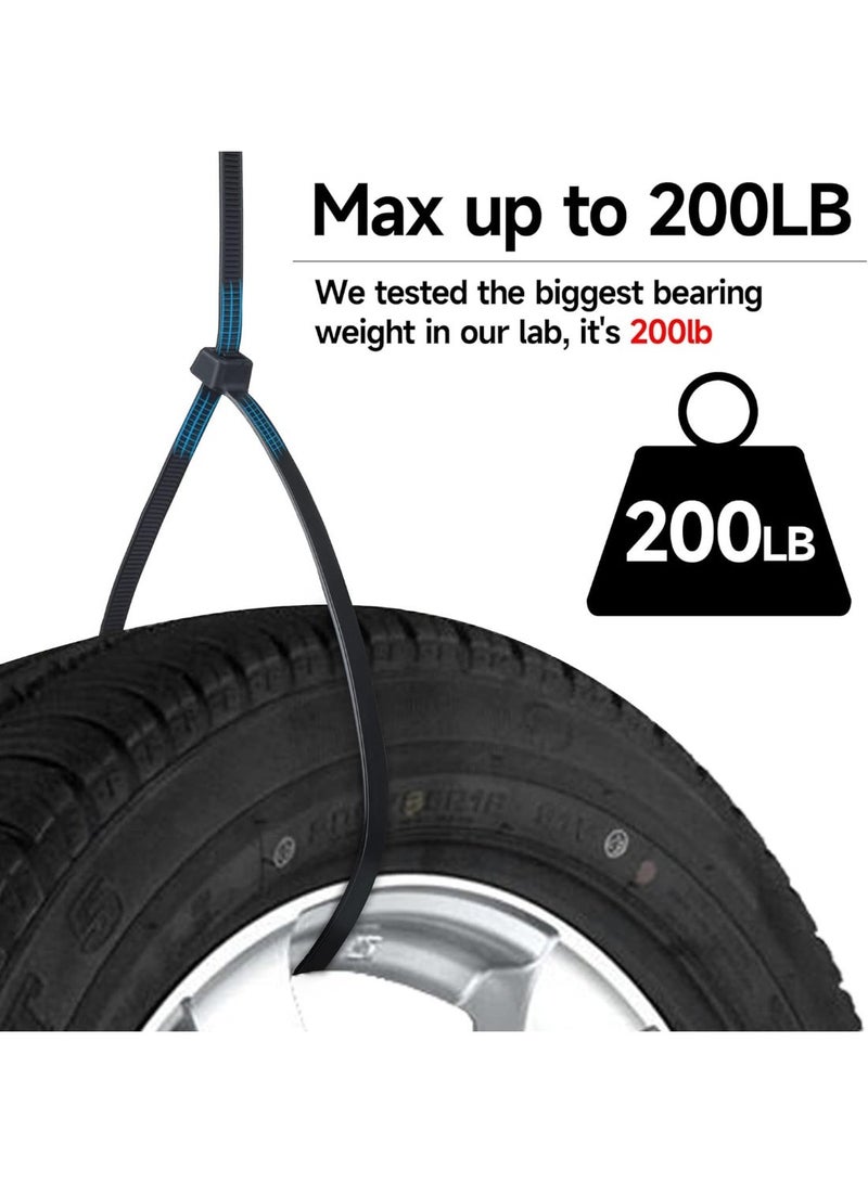 26 Inch Heavy Duty Cable Zip Ties, 30 Pack Adjustable Nylon Wire Ties, 200 lbs Load Capacity for Indoor & Outdoor Use - Image 2