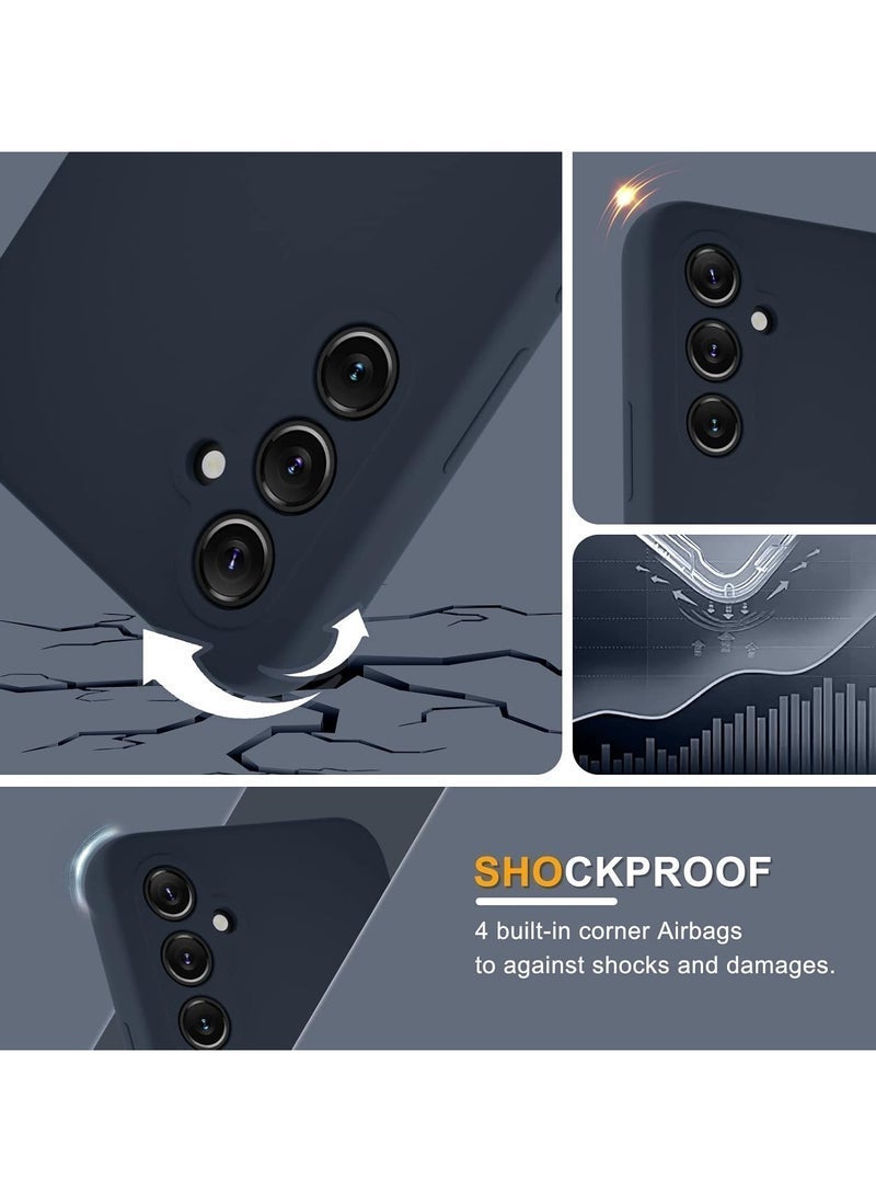 MUNTAQI Samsung Galaxy A54 5G Case – Silicone Phone Case with 2 Screen Protectors, Soft Anti-Scratch Microfiber Lining, Full Body Shockproof Slim Cover, Navy Blue – Durable, Lightweight, Drop Protection for Maximum Safety - Image 3